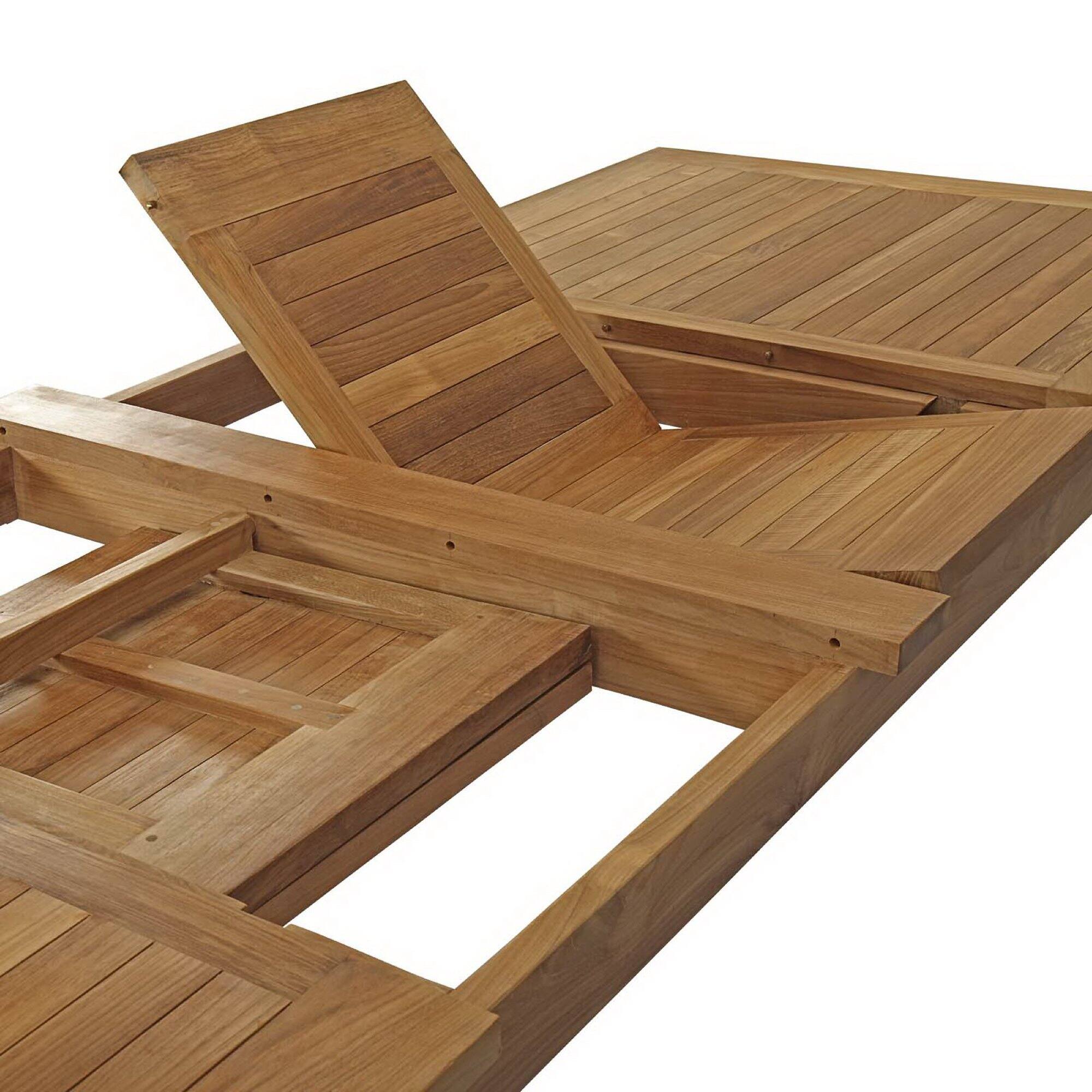 Alt View 6. Modway - Marina Extendable Outdoor Patio Teak Dining Table by Modway - Natural.