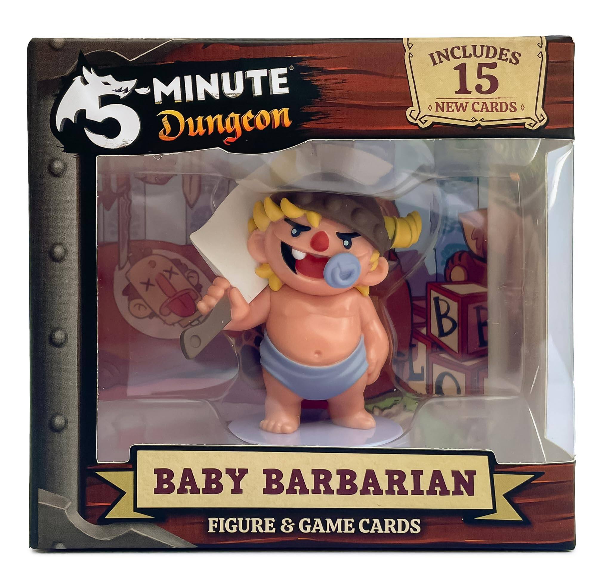 5-Minute Dungeon  
Includes 15 New Cards  
Baby Barbarian  
Figure & Game Cards