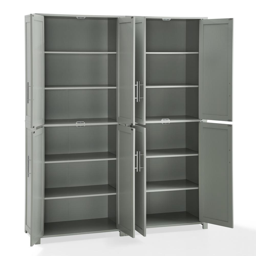 Alt View 3. Crosley Furniture - Savannah 2-Piece Kitchen Storage Pantry Set - 2 Pantries - Gray.