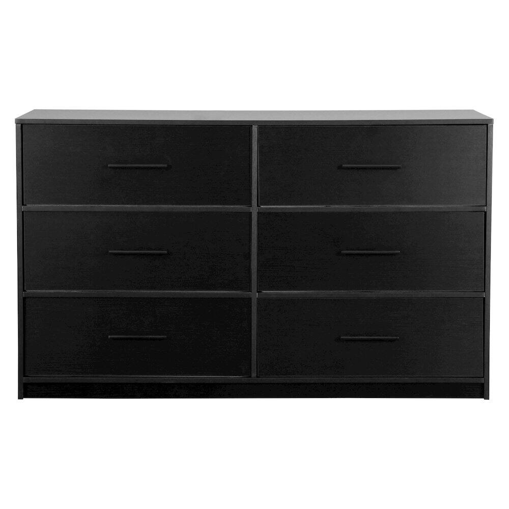 Alt View 1. Techni Home - 6-Drawer Dresser with Large Fabric Drawers, Black - Black.