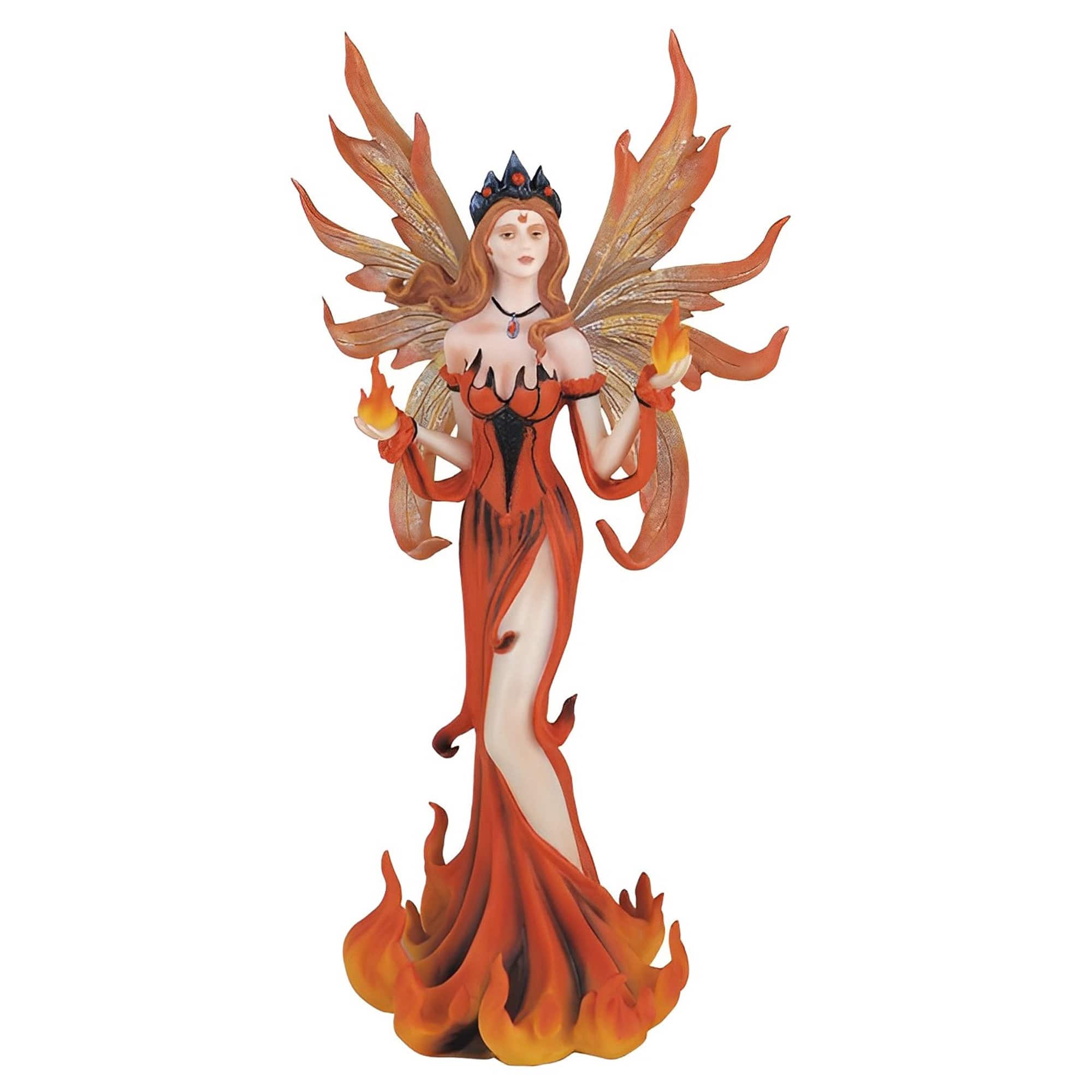 FC Design - 11"H Fire Fairy in Figurine Statue Office Desk Tabletop Home Decor Gift - Multi-Color