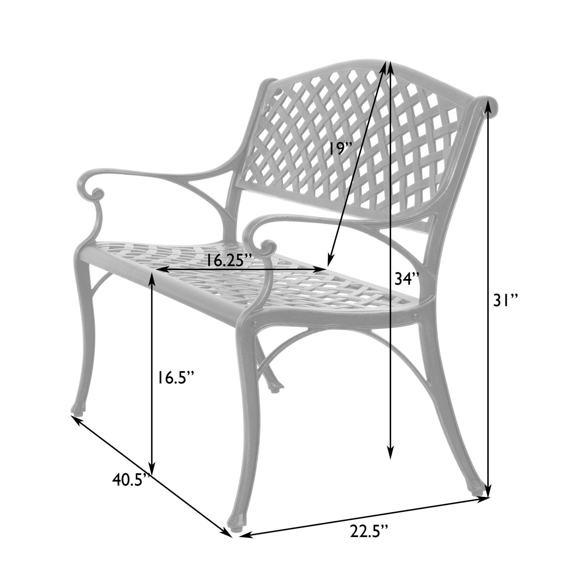 Best Buy: Patio Sense Patio Bench Cast Aluminum Lightweight Sturdy ...