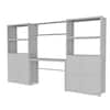 Front. Fleximounts - Heavy-Duty Garage Storage & Workstation System with Cabinets & Side Pegboards, 120"W x 71"H x 16"D - White.