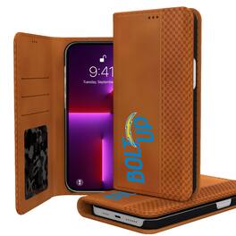 Keyscaper - NFL - Los Angeles Chargers iPhone Folio Case - 14 - Brown