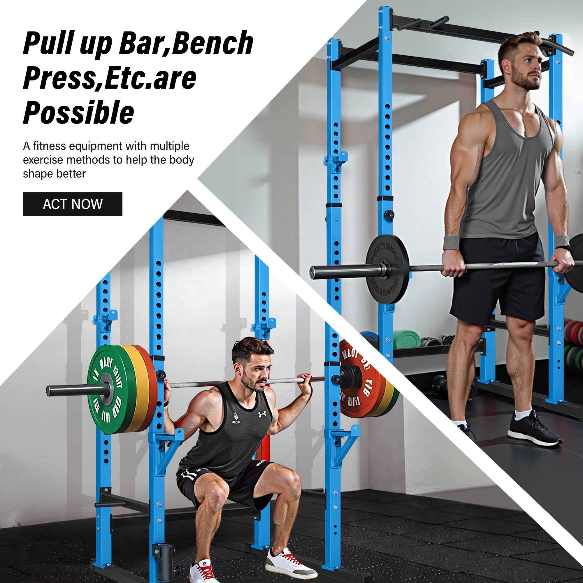 Pull up Bar, Bench Press, Etc. are Possible

A fitness equipment with multiple exercise methods to help the body shape better

ACT NOW