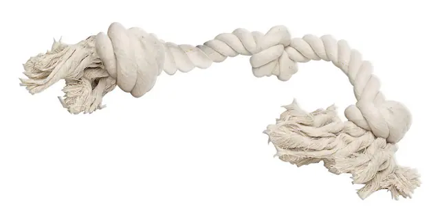 Front. BOSS PET - Boss Pet Digger's White Cotton Rope Bone Rope Dog Tug Toy Extra Large 1 pk - Multicolored.