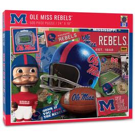 YouTheFan - Ole Miss Rebels 500-Piece Retro Series Puzzle - Multicolor