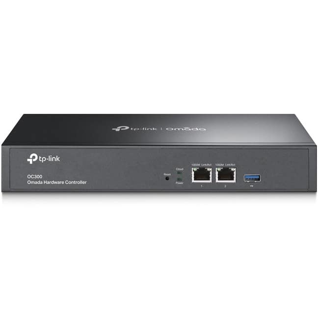 TP-Link - OC300 - Omada Hardware Controller - SDN Integrated - 2 Gigabit Port + 1 USB 3.0 Port - Manage Up to 500 Devices - Black