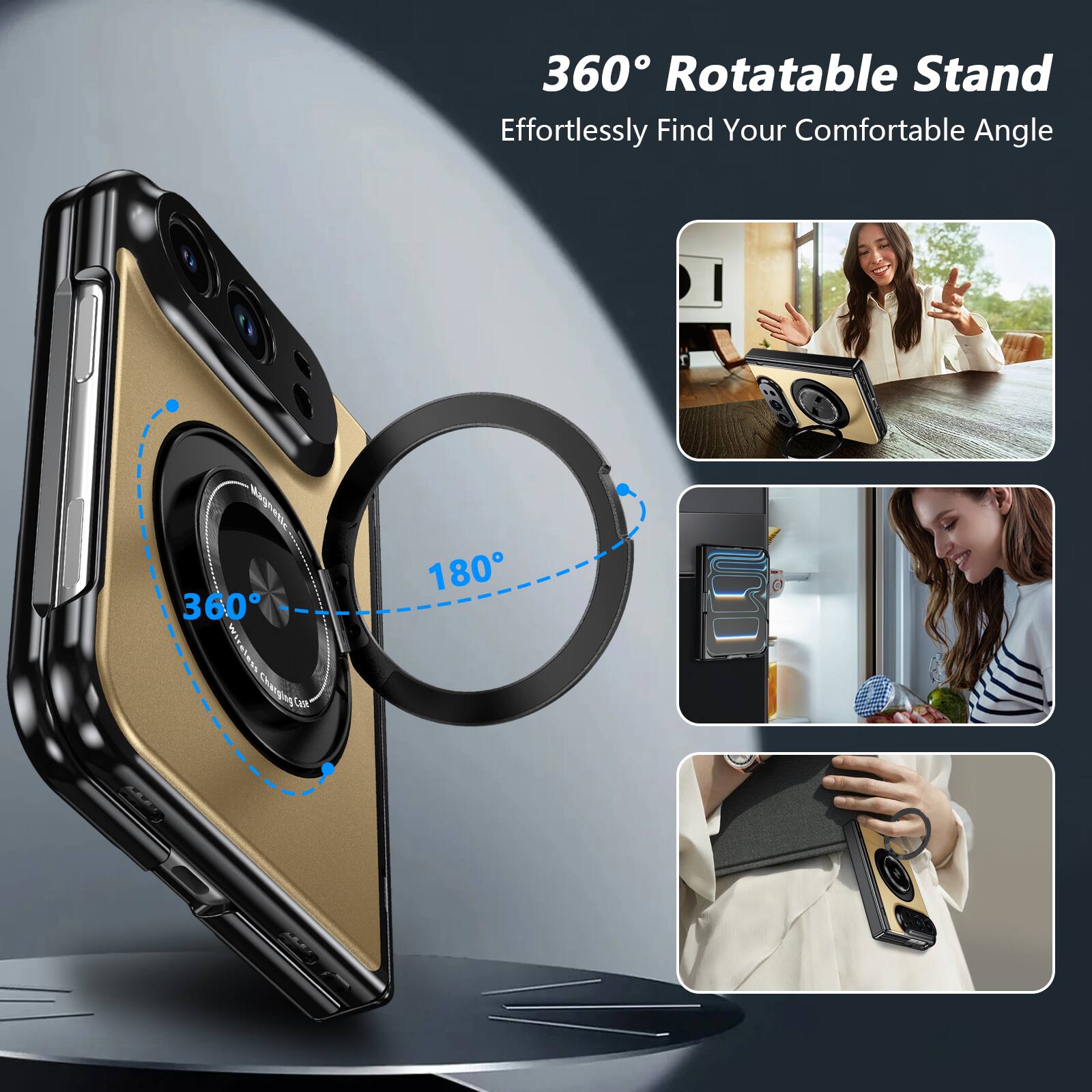 Dteck Full Hinge Phone Case for Apple iPhone Duo 2026 with Tempered ...