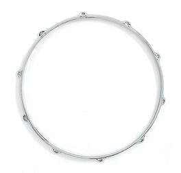 Gibraltar Hardware - 14" 10-Lug Snare Side Drum Hoop, 2.3mm Heavy-Duty Chrome Plated Steel, Triple-Flanged Design, Clearer Tone