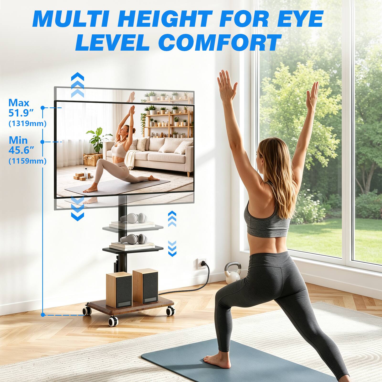 MULTI HEIGHT FOR EYE LEVEL COMFORT

Max 51.9" (1319mm)
Min 45.6" (1159mm)