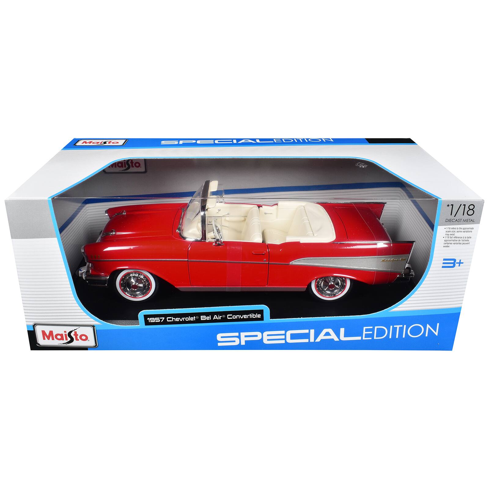 Maisto SPECIALEDITION EHOR aisto ai to '1/18 OCAC MEDAL - - - - - : as - I d i.. - .. -  - i | | I Ca 3+ + MaiSto to  Chevrolet Bel Air Convertible 1957 SPECIALEDITION EDITION