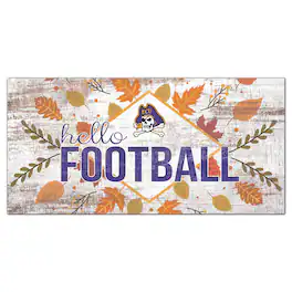 Fan Creations - ECU Pirates 6'' x 12'' Hello Football Wall Art - White