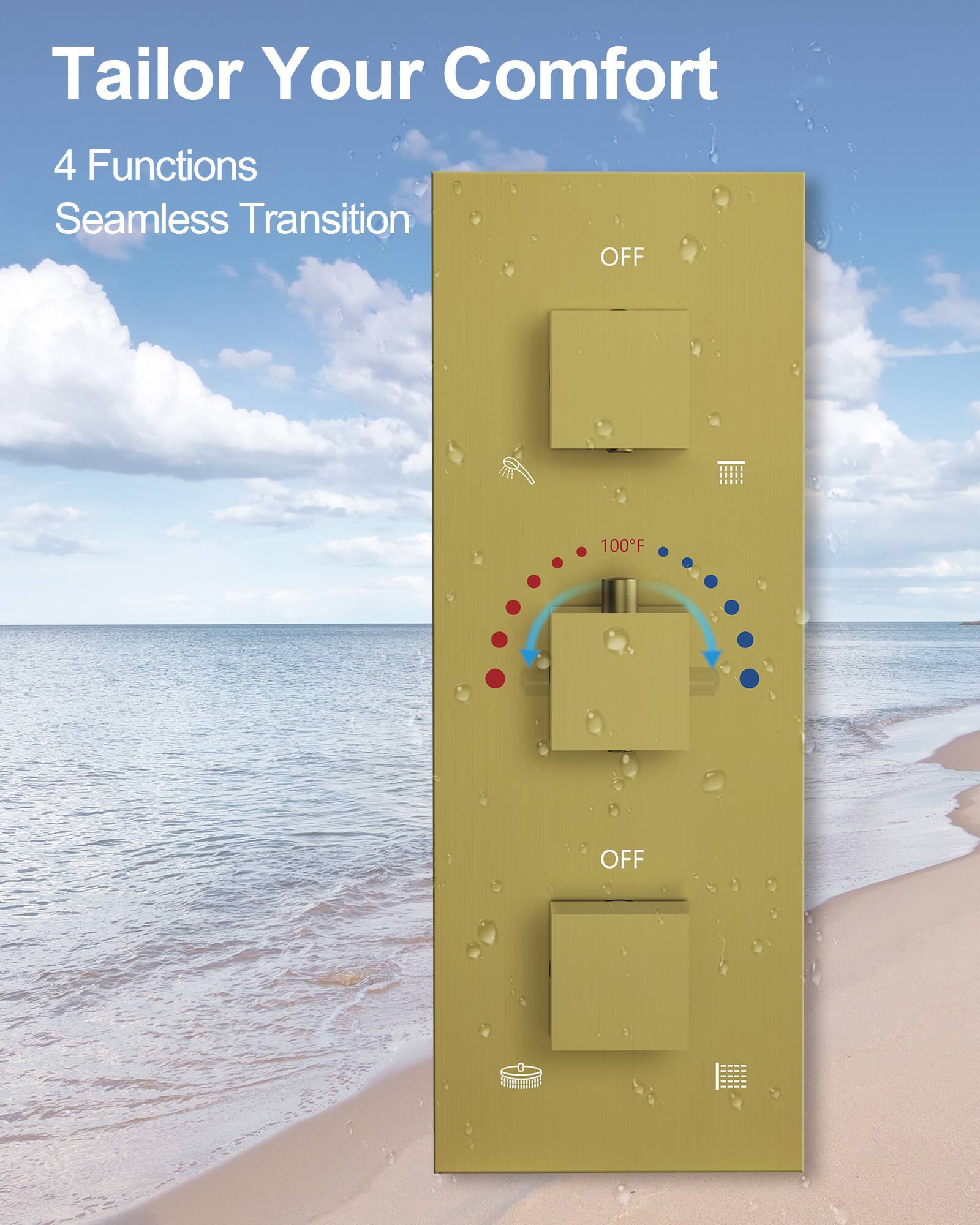Tailor Your Comfort

4 Functions  
Seamless Transition

OFF  
100°F  
OFF