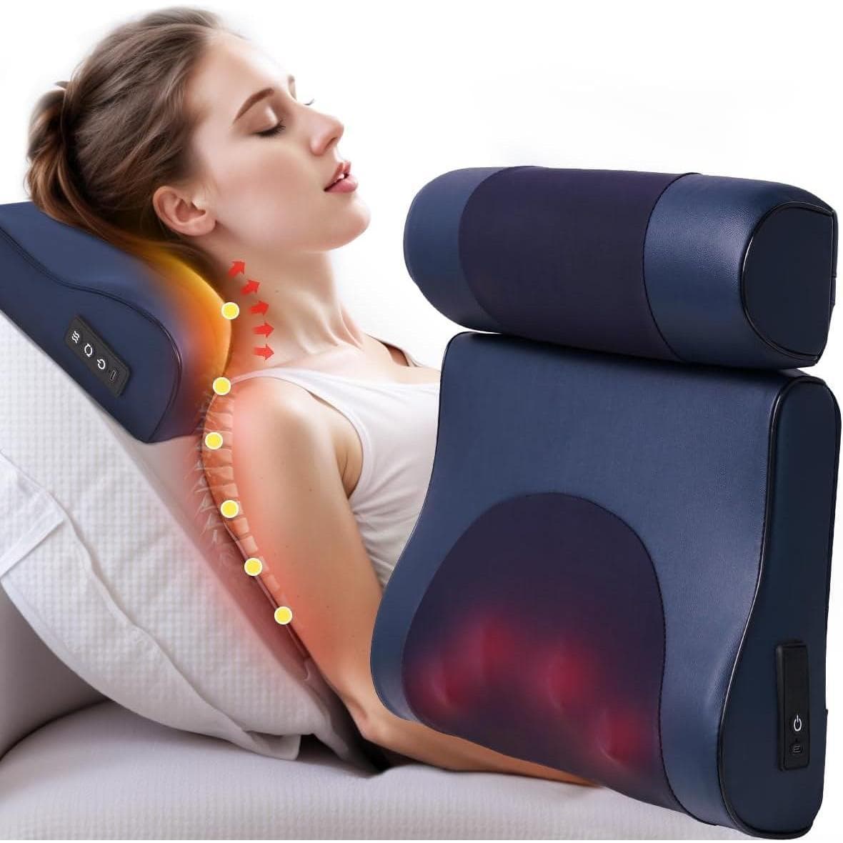The Best Inks - Shiatsu Neck and Electric 4D Massage Pillow with Heat for deep Tissue Shoulder Foot Body Holiday Gifts - Default