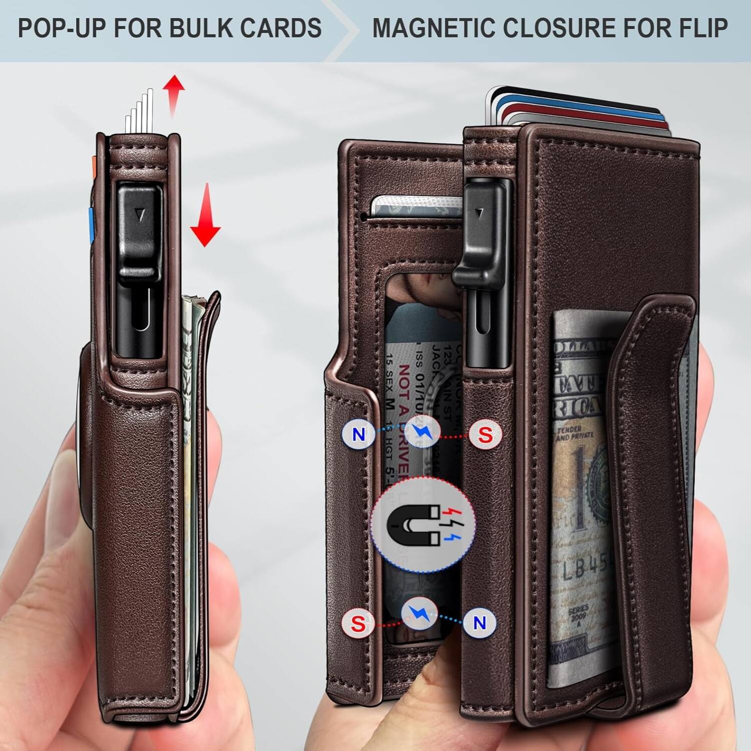 POP-UP FOR BULK CARDS  
MAGNETIC CLOSURE FOR FLIP