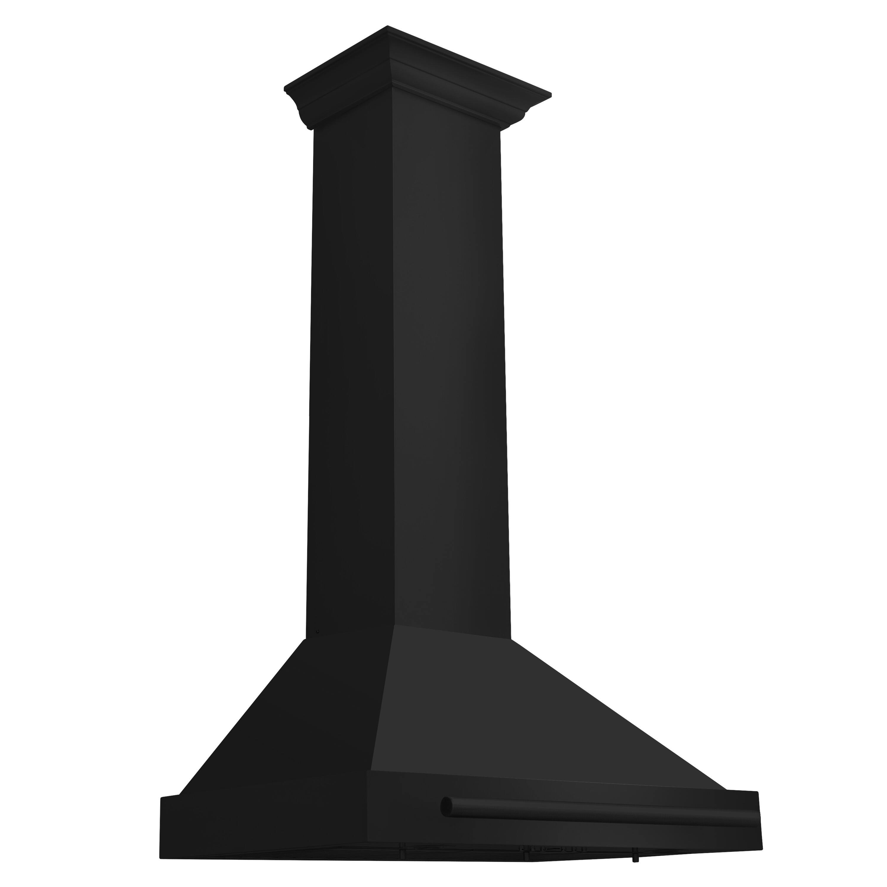 Left. ZLINE - 30 in. Convertible Black Stainless Steel Wall Mount Range Hood With Black Stainless Steel Handle (BSKB4X-30) - Black stainless steel.