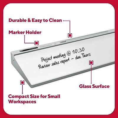 Durable & Easy to Clean  
Marker Holder  
Glass Surface  
Compact Size for Small Workspaces  

Project meeting @ 10:30 Thurs  
Review sales report - due Thurs