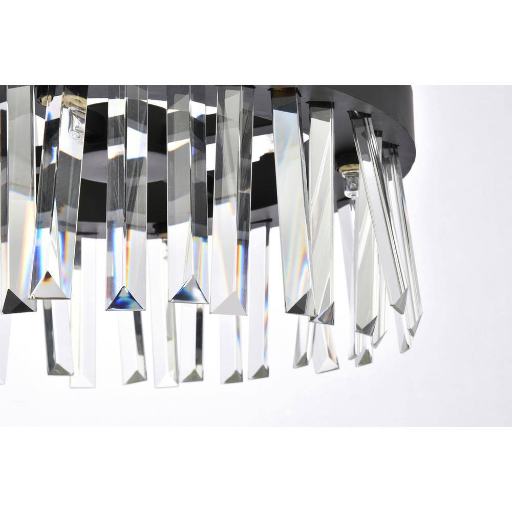 Alt View 1. Elegant Lighting - Serephina 16 inch crystal round pendant light in black - Black.
