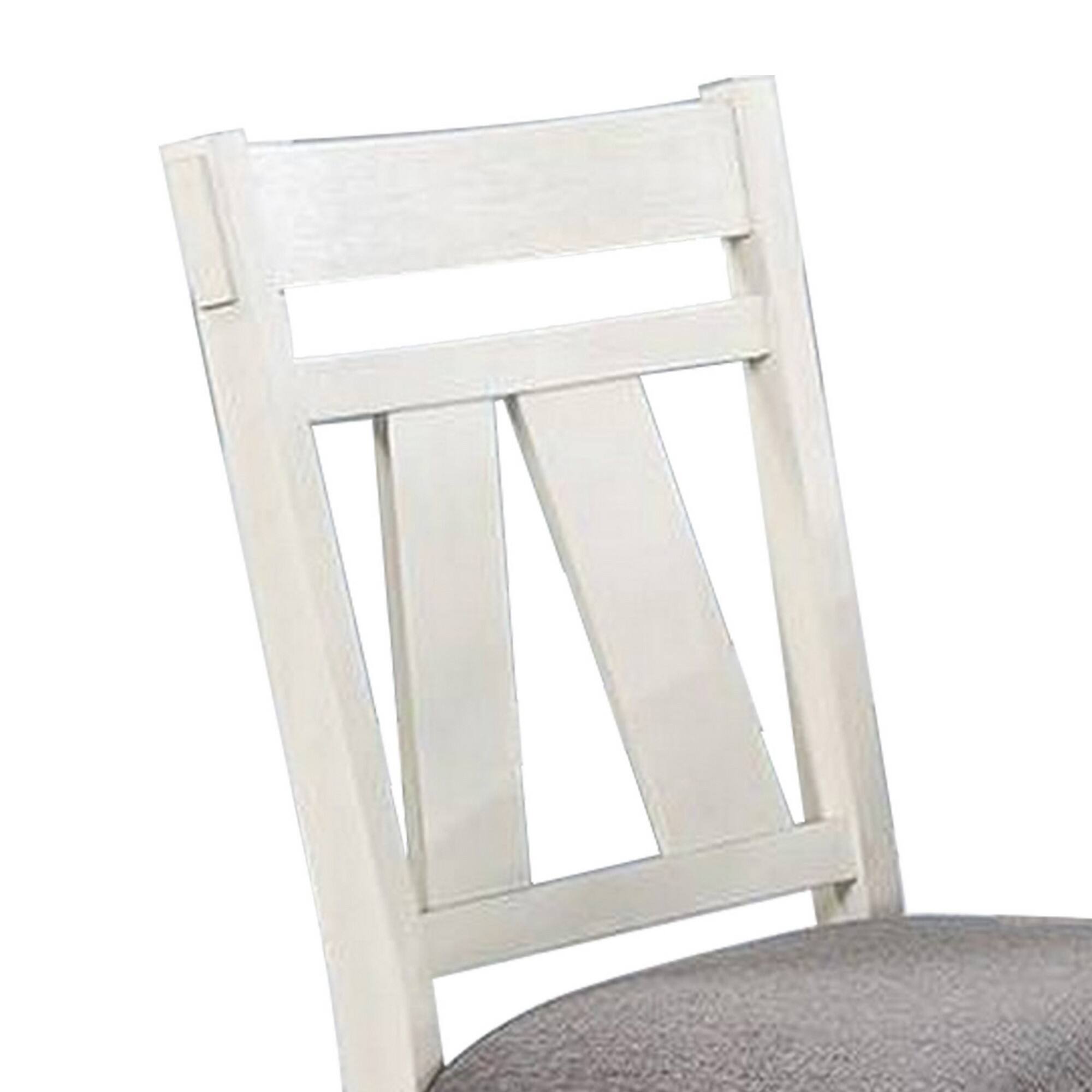 Alt View 1. Manhattan Lane - Lexi 24 Inch Classic Dining Side Chair, Padded Seat, Set of 2 - Gray, White.