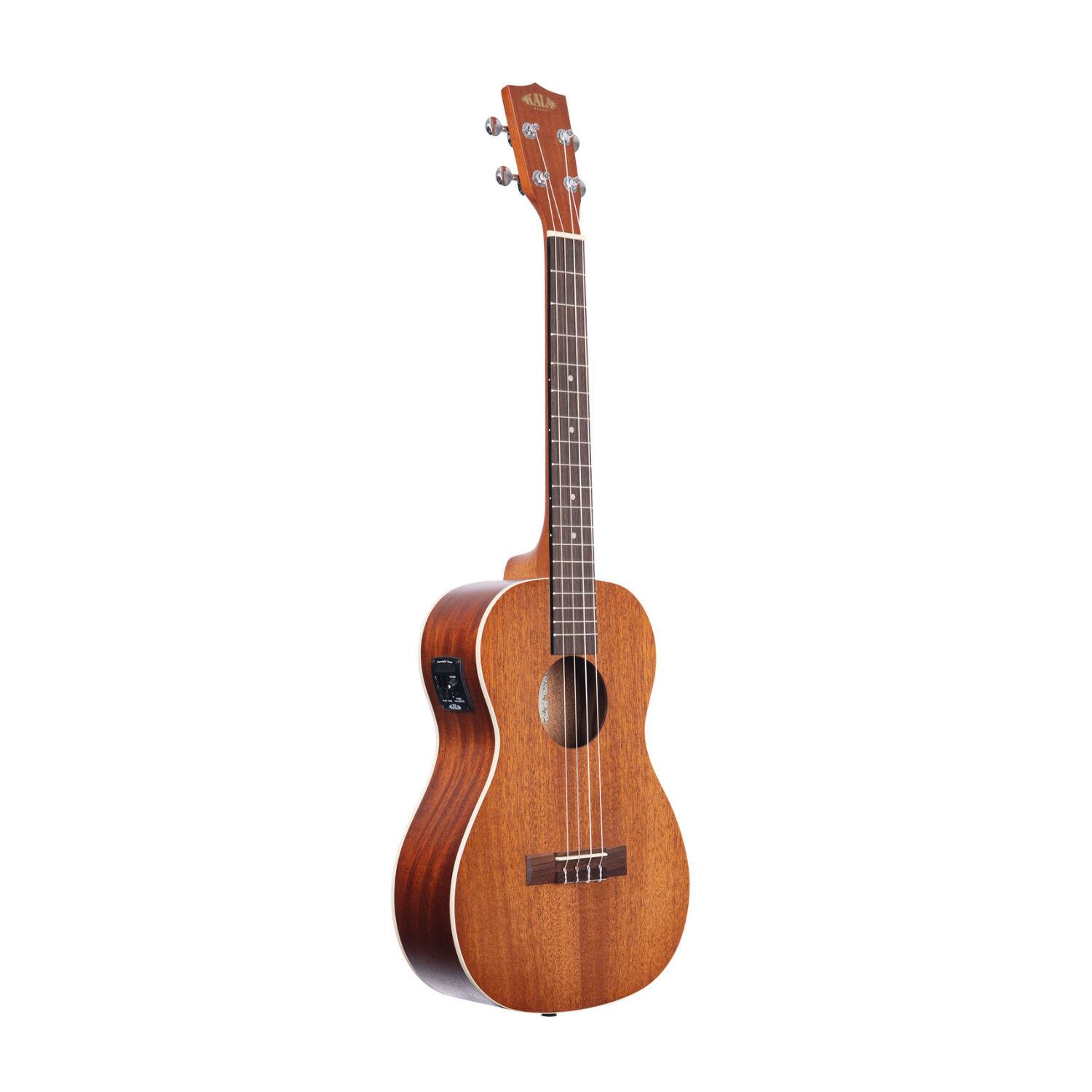 Angle. Kala - Kala KA-BE Satin Mahogany Baritone Ukulele Rosewood with EQ (Satin).