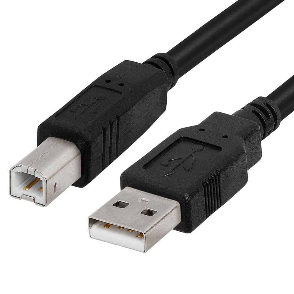 Alt View 3. Cmple.com - USB Printer Cable 10ft Black USB-A 2.0 Male to USB-B 480Mbps Gold-Plated Data Cord - Black.
