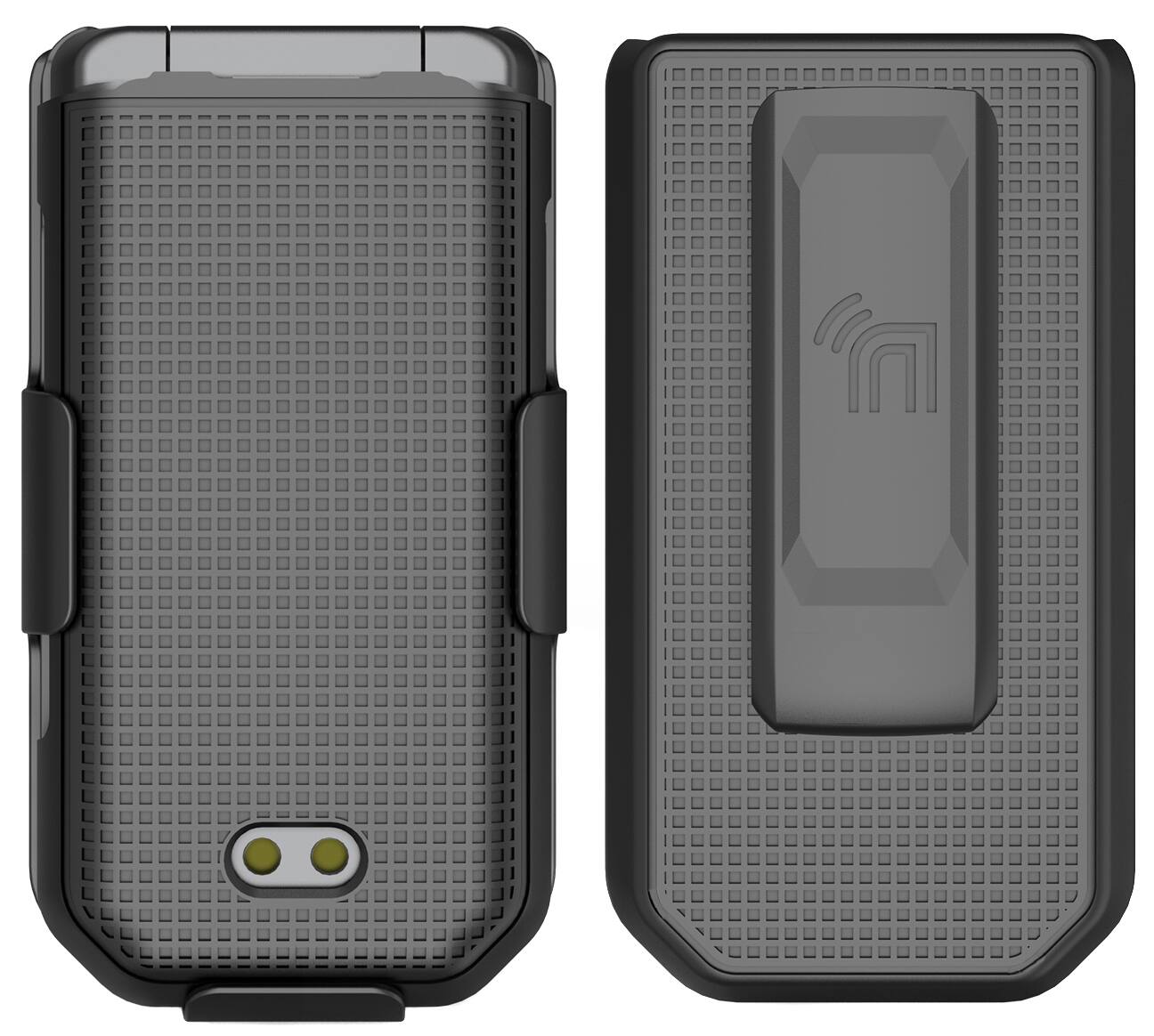 Alt View 3. Nakedcellphone - Case and Belt Clip Holster for CAT S22 Flip Phone Communicator - Gold.