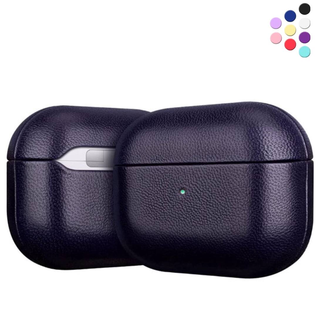 Left. Entronix - Entronix Luxury Leather Case for AirPods Pro 1st and 2nd Generation - Brown.