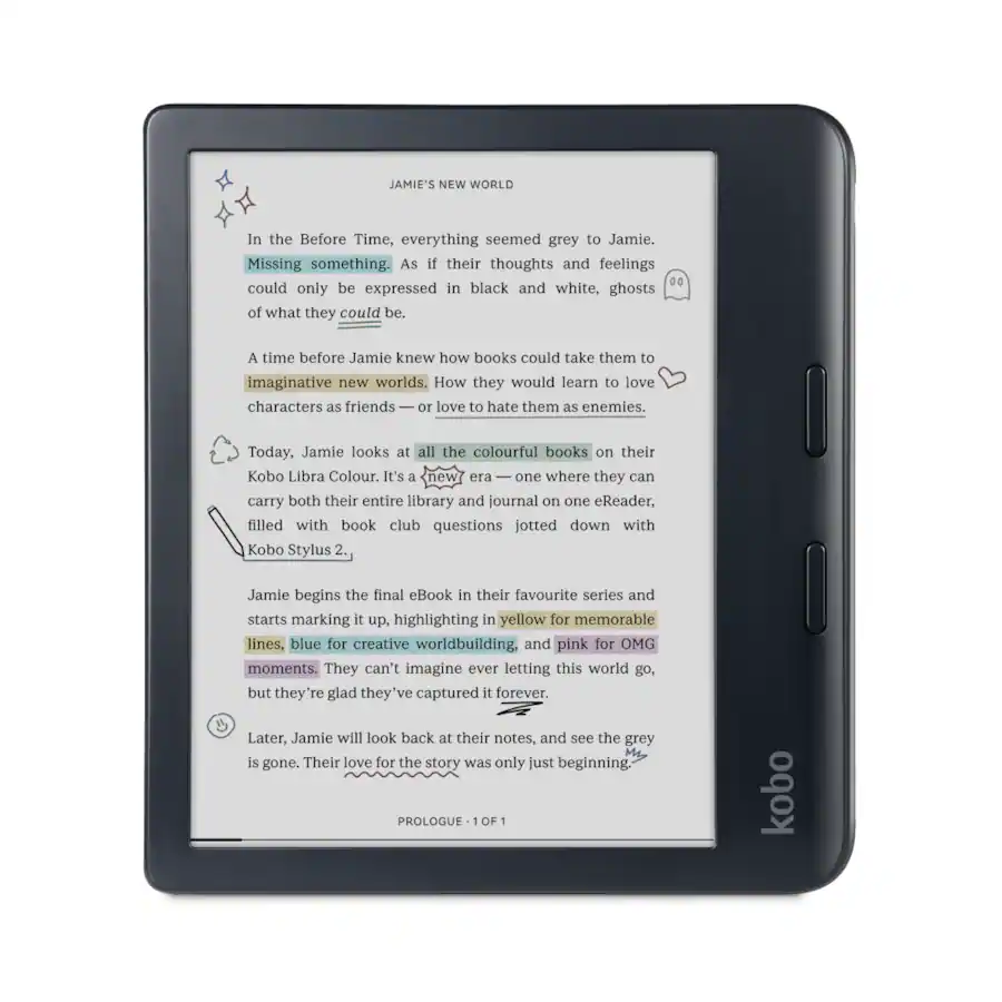 Kobo Libra Colour eReader (Black) with and AC Bundle 2024 Dusk Blue ...