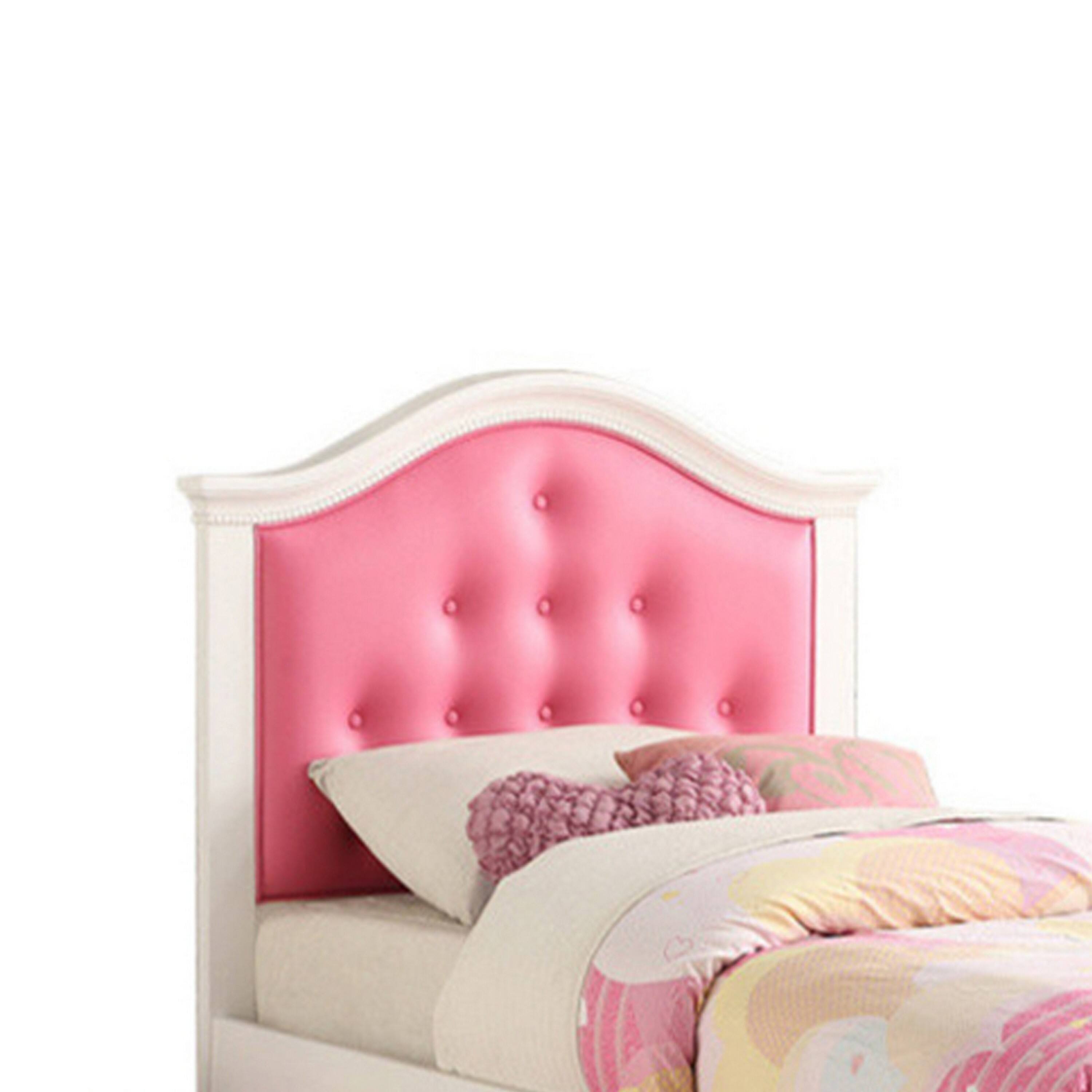 Alt View 2. Manhattan Lane - Cherub Twin Size Bed With Trundle - Pink & White.