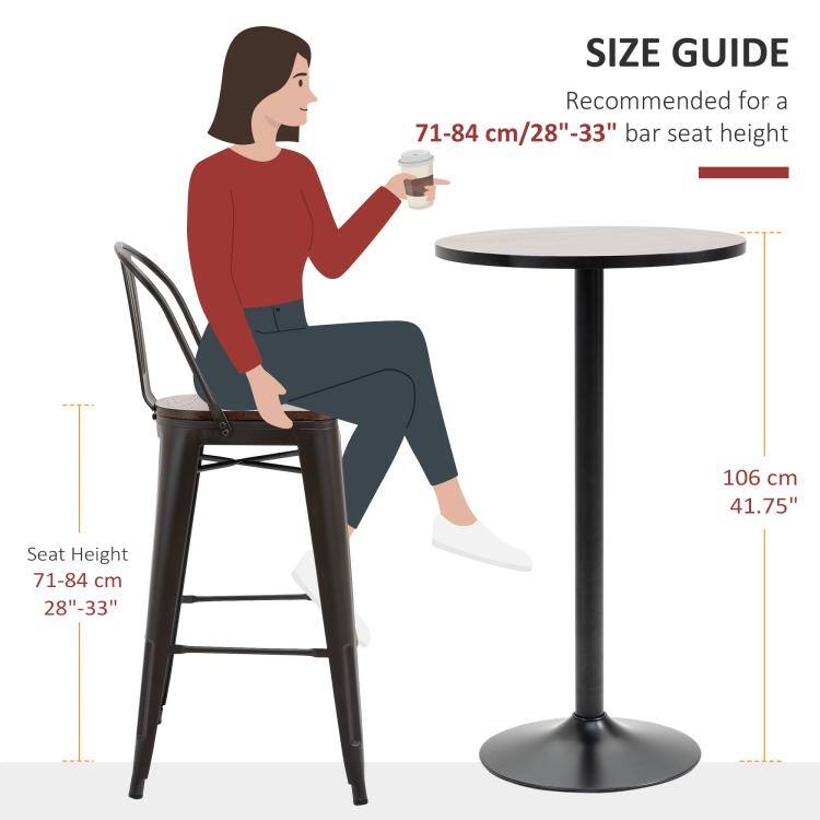 SIZE GUIDE  
Recommended for a 71-84 cm/28"-33" bar seat height

106 cm 41.75"  
Seat Height 71-84 cm 28"-33"
