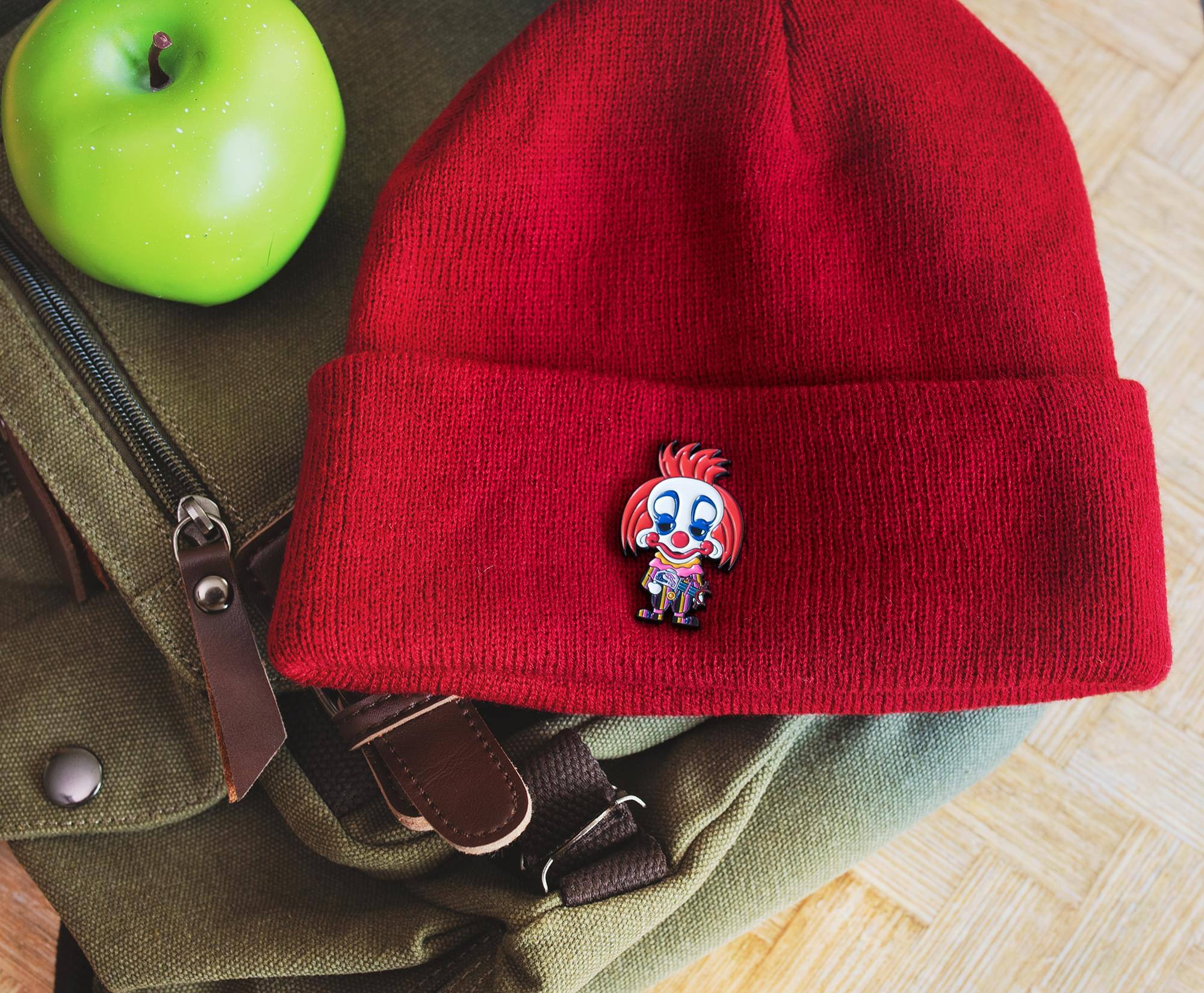 Alt View 2. Toynk - Killer Klowns from Outer Space Rudy Chibi Enamel Pin | Exclusive - Black.