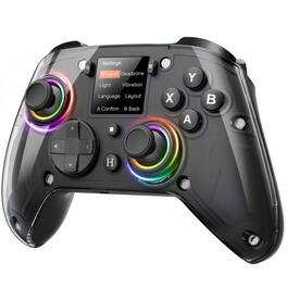 Dazzling Pops - g7 gaming controller with interactive screen 1000hz polling rate hall joysticks triggers buttons pc switch1 - Black