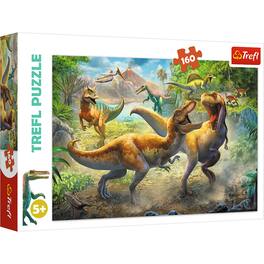 Trefl - Red 160 Piece Kids Puzzle - Fighting Tyrannosaurs