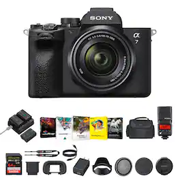 Sony - a7 IV Mirrorless Hybrid Digital Camera+Corel Software+Godox Flash Bundle - Black