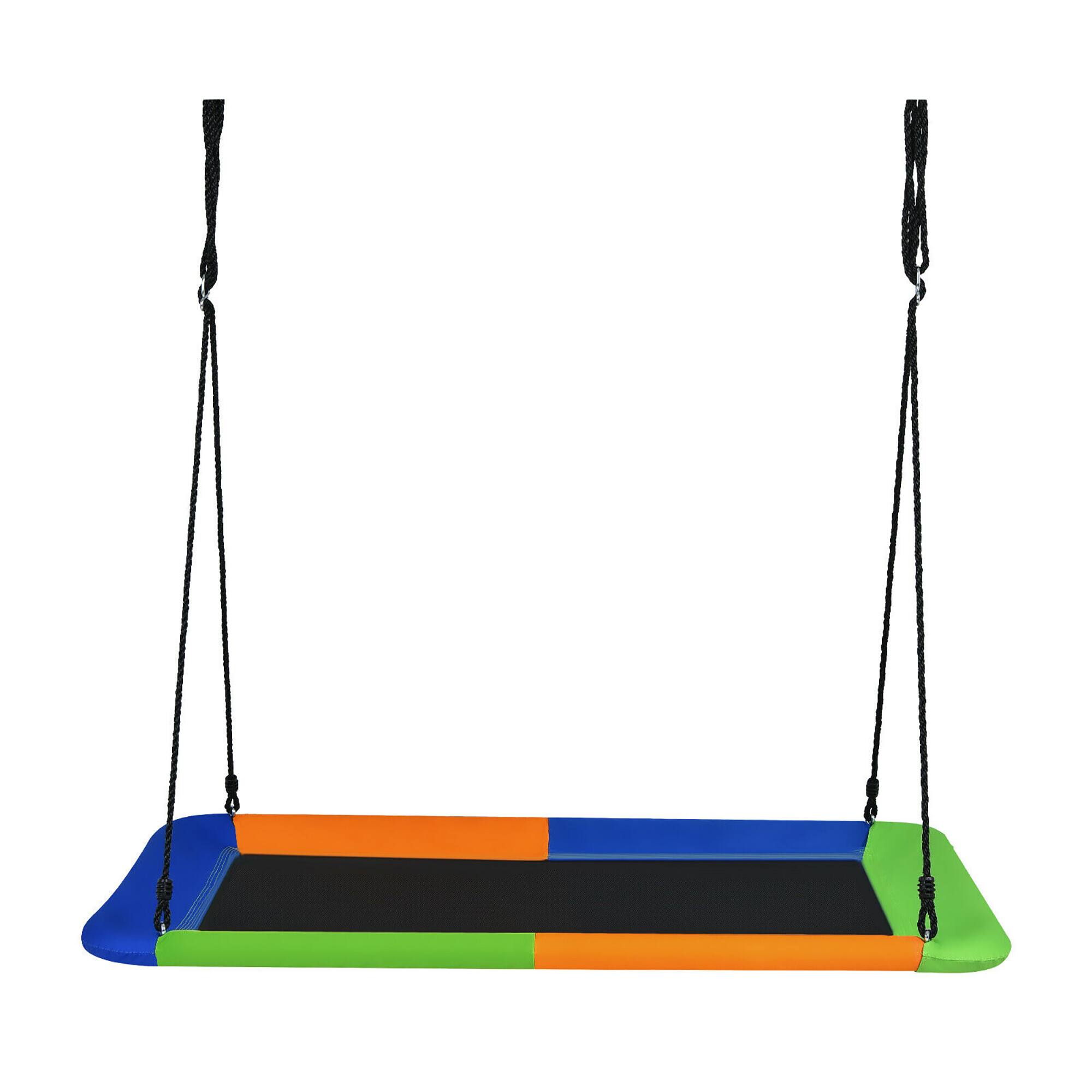 Alt View 9. GOPLUS - Goplus 700lb Giant 60" Platform Tree Swing Outdoor w/ 2 Hanging Straps - Blue, Orange, Green.