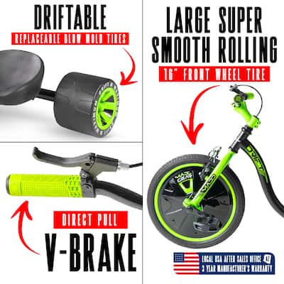 Drift Trike for Kids Ages 5+ – Big Wheel Ride On with Adjustable Drift Trike for Kids Ages 5+ – Big Wheel Ride On with Adjustable
