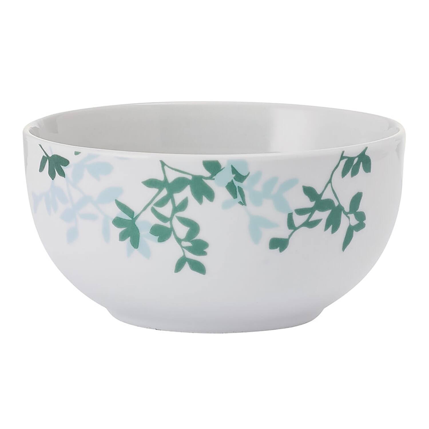 Alt View 2. Studio Nova - 12-Piece Porcelain Dinnerware Set Moonlit Leaves Pattern - Gray with Designs.