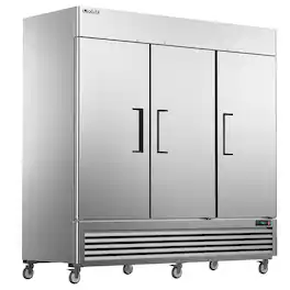 Coolski - 82'' Commercial Freezer 3 Doors, Reach-In Upright Freezer for Restaurants Bars Bakeries Stores Garages, -13 to - Silver