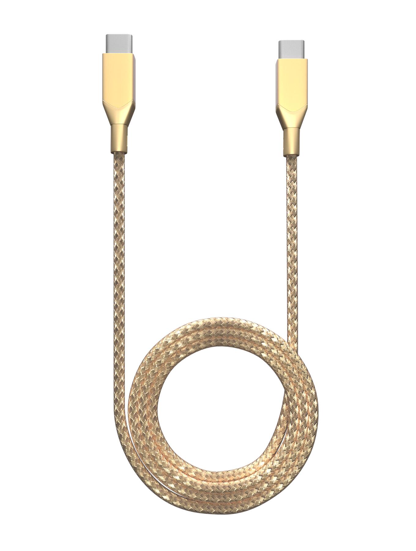 Alt View 1. Ampsentrix - 3 FT USB Type C To USB Type C Cable (Infinity) - Gold - Gold.