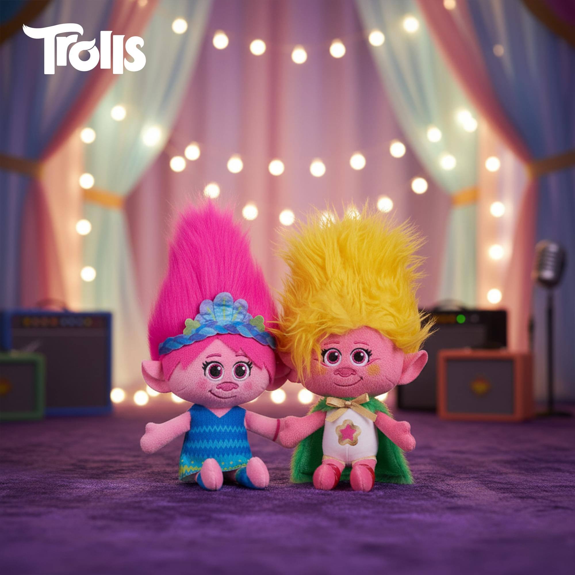 Alt View 4. Just Play - DreamWorks Trolls Band Together Poppy and Viva 8-inch Plush Set - Multi-Colored.