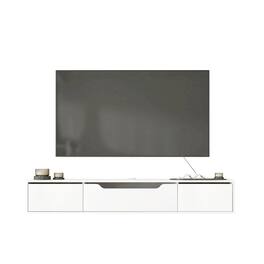 Atelier Mobili - Floating TV Stand for Up to 80 Inch TVs – Wall Mounted Media Console - White