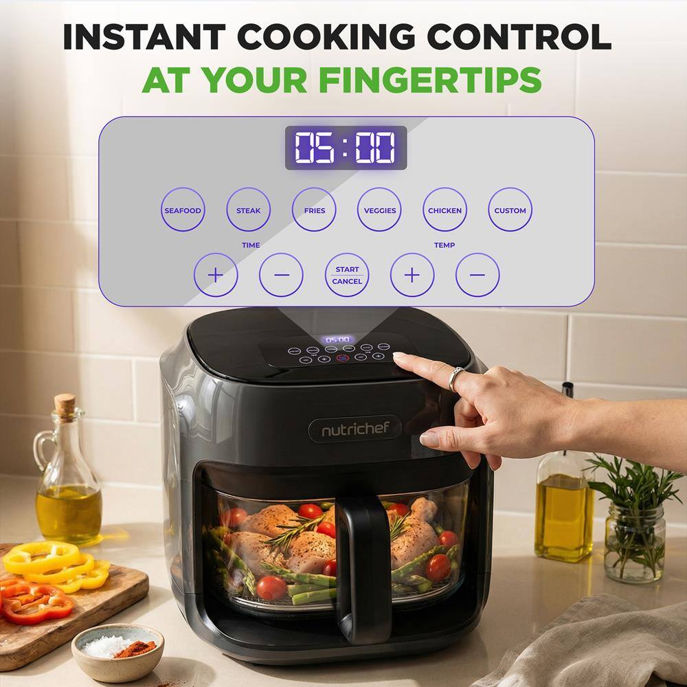 INSTANT COOKING CONTROL AT YOUR FINGERTIPS

00:20

SEAFOOD
STEAK
FRIES
VEGGIES
CHICKEN
CUSTOM

TIME
TEMP

+
-
START CANCEL
+
-

05:00

nutrichef