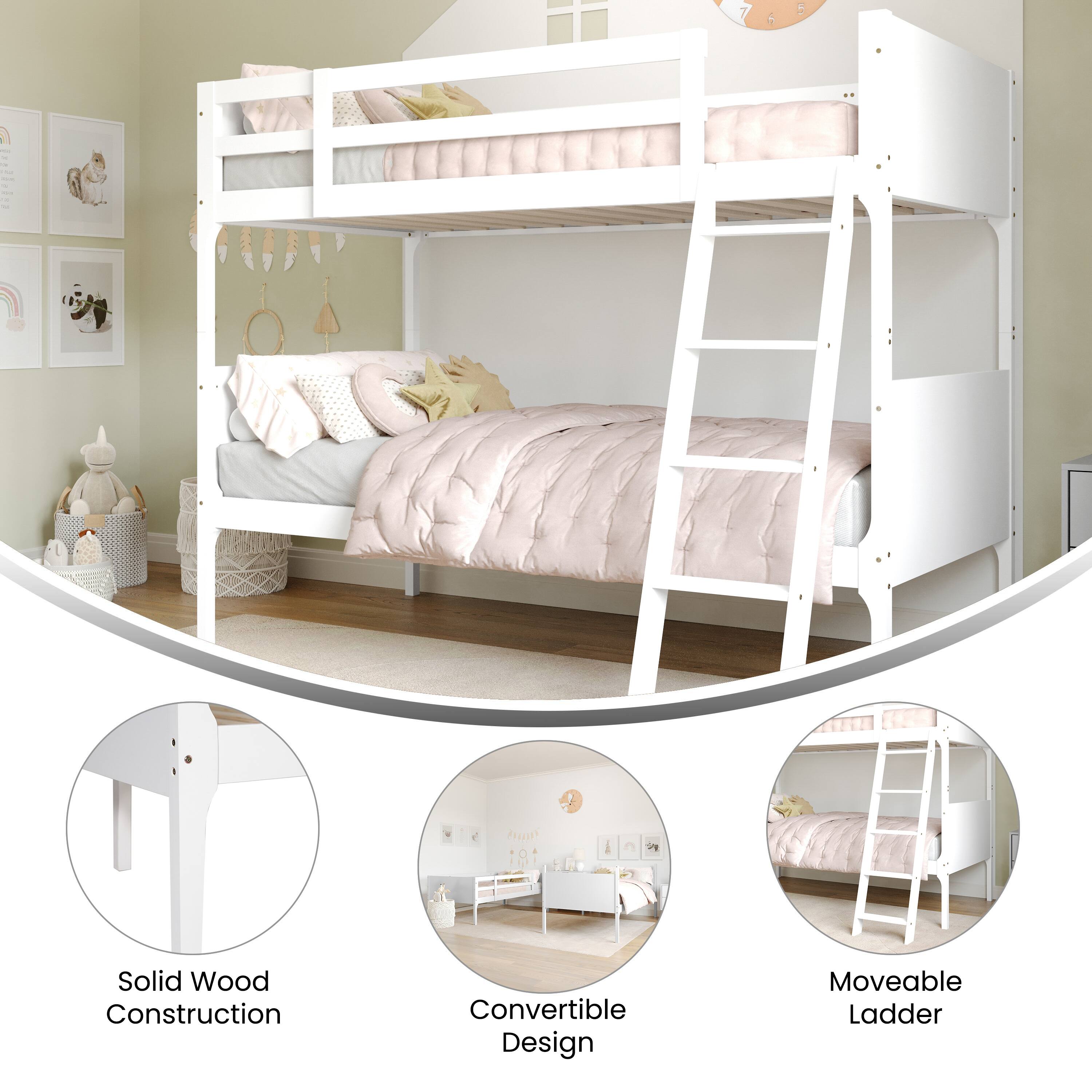 7 5 5 for J Solid Wood Construction Convertible Design Moveable Ladder