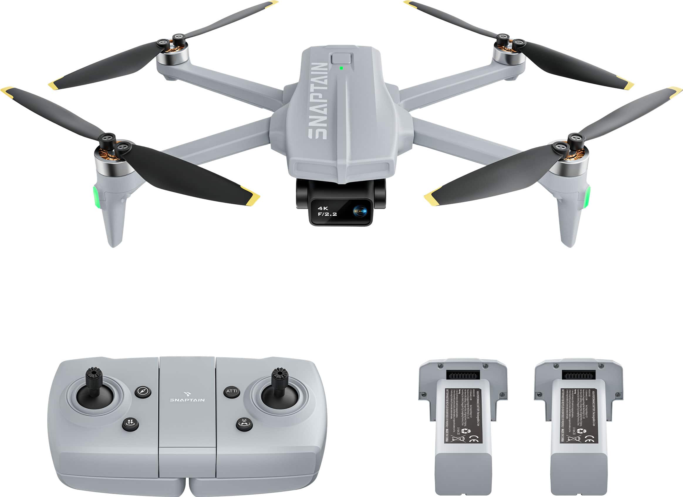 Snaptain - P10 4K Camera Drone with Remote Controller - Gray - Front_Zoom