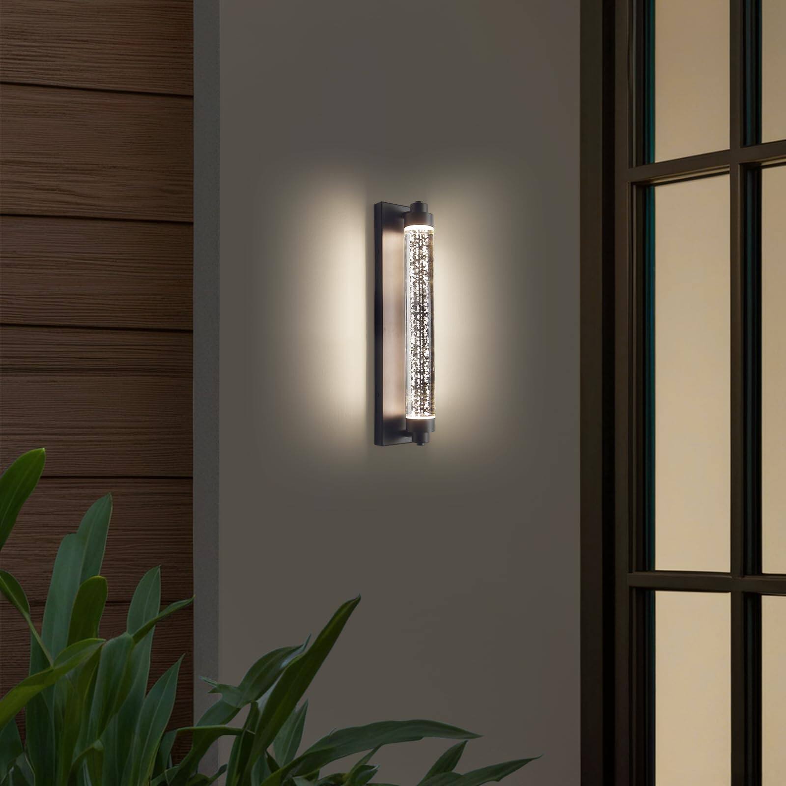 Alt View 5. HM 1810 - Led Porch Outdoor Wall Lights nch Bubble Crystal Waterproof Modern Sconce k k Dimmable Minimalist Exterior - 15.7inch.