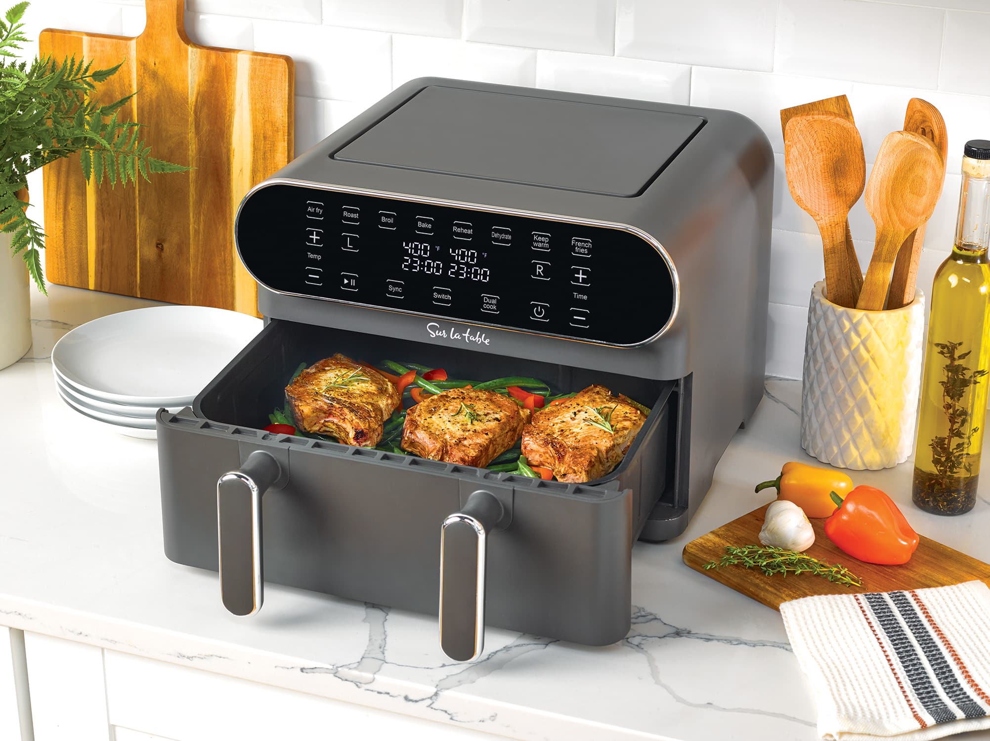 Sur La Table Single or Double Basket Air Fryer 352oz SLT 1805