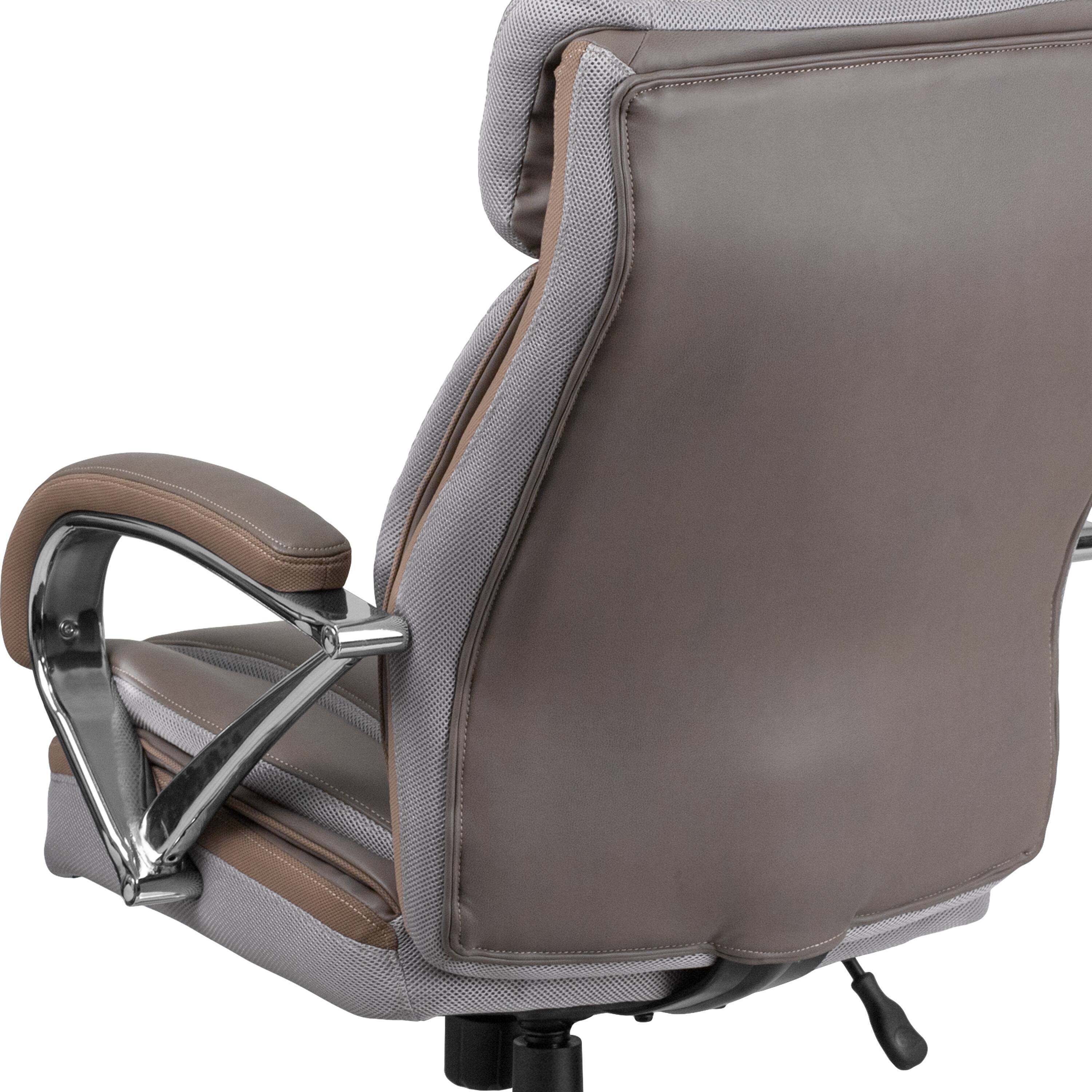 Alt View 9. Emma + Oliver - 500 lb. Big & Tall LeatherSoft Executive Ergonomic Office Chair with Wide Seat - Taupe.