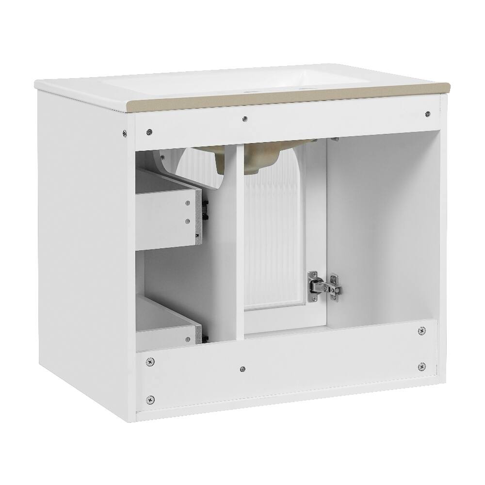 Alt View 10. Loheer - Loheer 24 inch wall mounted bathroom vanity White Floating Vanity with Sink for Small Space - White.