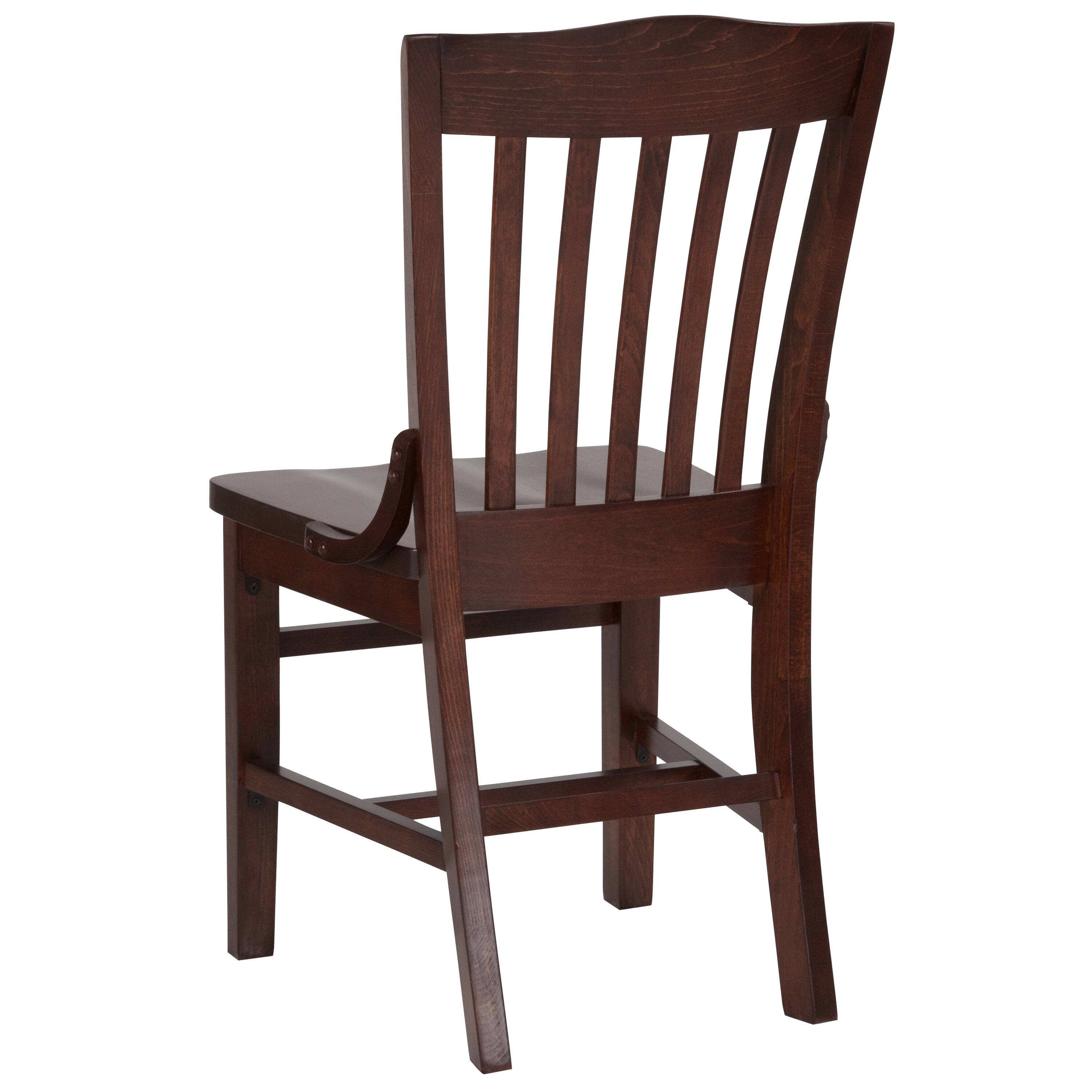 Alt View 5. Emma + Oliver - School House Back Wooden Restaurant Dining Chair - Walnut.